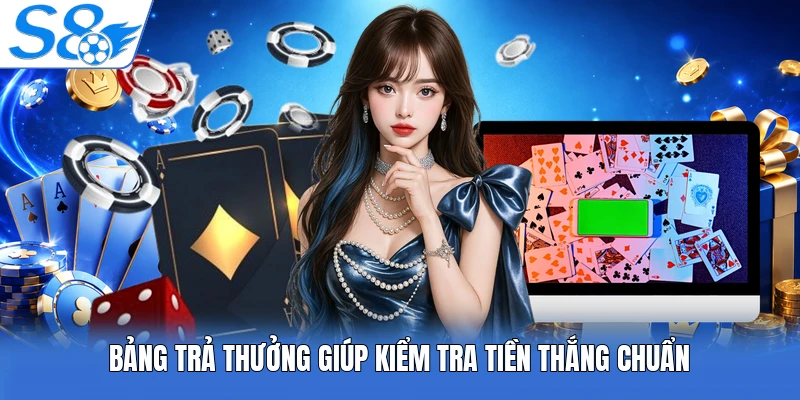 Bảng trả thưởng giúp kiểm tra tiền thắng chuẩn